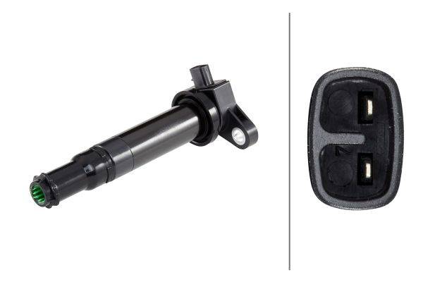 HELLA 5DA 193 175-381 Zündspule - 12V - 2-polig - Kerzenschachtzündspule - geschraubt