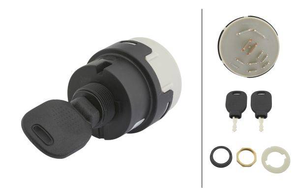 HELLA 6JB 003 959-021 Zünd-/Startschalter - Drehbetätigung - 12/24V - 10-polig - Ein/Aus Schalter/st