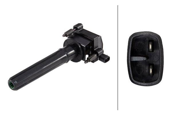 HELLA 5DA 358 057-571 Zündspule - 2-polig - Kerzenschachtzündspule - geschraubt - mit Schrauben