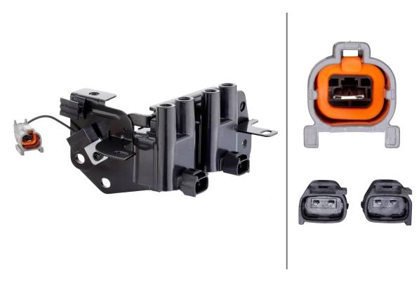 HELLA 5DA 358 057-961 Zündspule - 5-polig - Anschlussausführung DIN - geschraubt