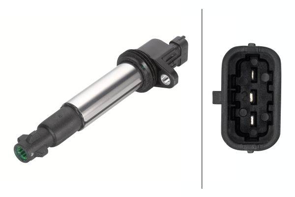 HELLA 5DA 358 057-421 Zündspule - 3-polig - Kerzenschachtzündspule - geschraubt