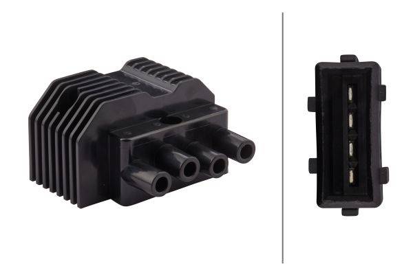 HELLA 5DA 193 175-651 Zündspule - 12V - 4-polig - Blockzündspule - geschraubt