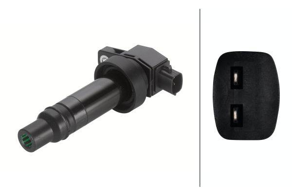 HELLA 5DA 193 175-481 Zündspule - 12V - 2-polig - Kerzenschachtzündspule - geschraubt