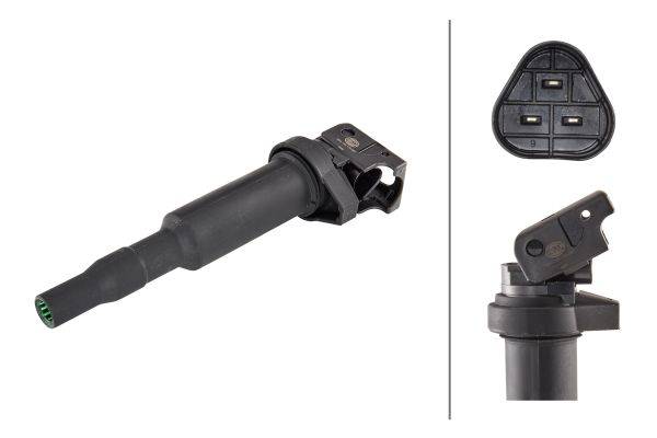 HELLA 5DA 193 175-491 Zündspule - 12V - 3-polig - Kerzenschachtzündspule - gesteckt