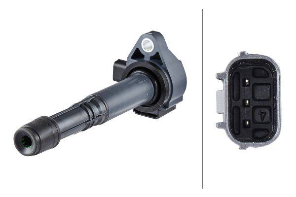 HELLA 5DA 358 057-721 Zündspule - 3-polig - Kerzenschachtzündspule - geschraubt