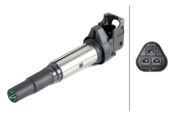 HELLA 5DA 358 057-391 Zündspule - 3-polig - Kerzenschachtzündspule - gesteckt