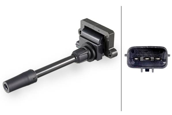 HELLA 5DA 358 057-351 Zündspule - 12V - 3-polig - Kerzenschachtzündspule - geschraubt