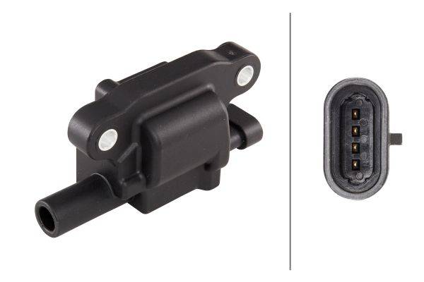 HELLA 5DA 230 035-751 Zündspule - 4-polig - ohne Zündleitung - geschraubt