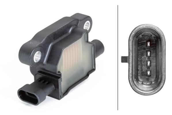 HELLA 5DA 230 035-751 Zündspule - 4-polig - ohne Zündleitung - geschraubt