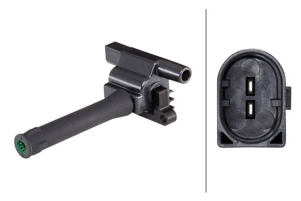 HELLA 5DA 193 175-891 Zündspule - 12V - 2-polig - Kerzenschachtzündspule - geschraubt