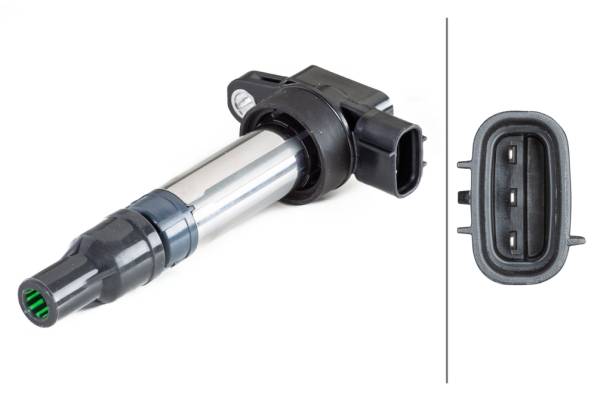 HELLA 5DA 358 057-641 Zündspule - 3-polig - Kerzenschachtzündspule - geschraubt