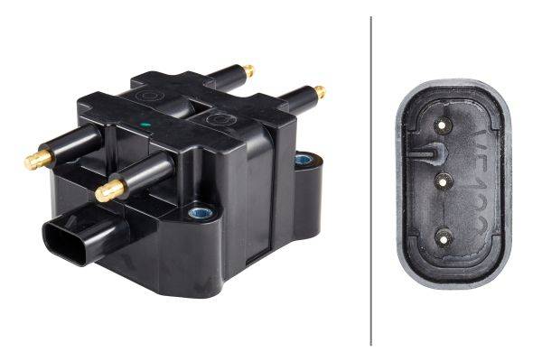 HELLA 5DA 230 035-181 Zündspule - 3-polig - Blockzündspule - geschraubt