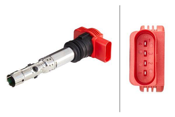 HELLA 5DA 193 175-701 Zündspule - 12V - 4-polig - Kerzenschachtzündspule - gesteckt
