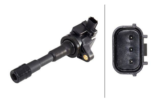 HELLA 5DA 230 036-381 Zündspule - 3-polig - Kerzenschachtzündspule - geschraubt