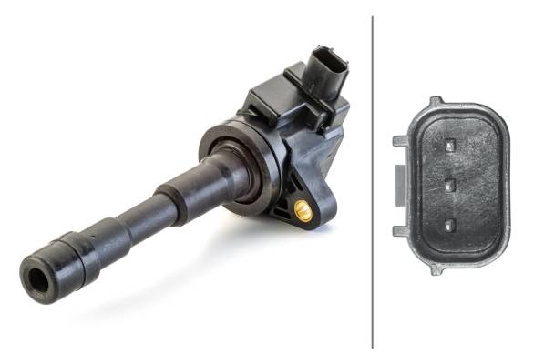 HELLA 5DA 230 036-381 Zündspule - 3-polig - Kerzenschachtzündspule - geschraubt