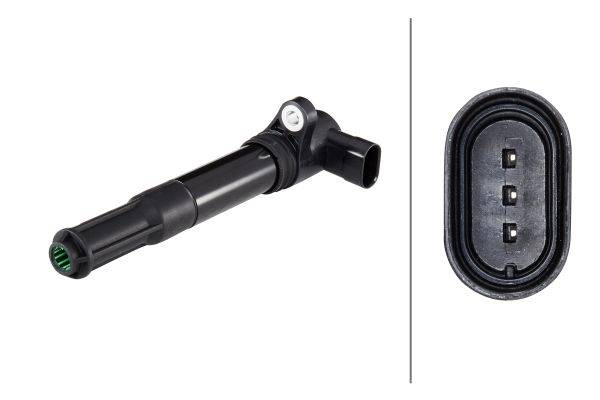 HELLA 5DA 193 175-761 Zündspule - 12V - 3-polig - Kerzenschachtzündspule - geschraubt