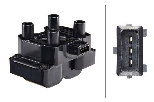 HELLA 5DA 193 175-691 Zündspule - 12V - 3-polig - Blockzündspule - geschraubt