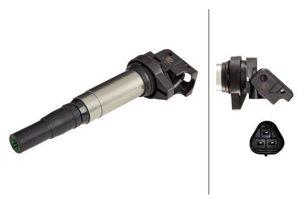 HELLA 5DA 358 057-001 Zündspule - 12V - 3-polig - Kerzenschachtzündspule - gesteckt