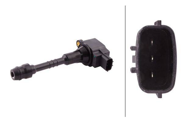HELLA 5DA 193 175-681 Zündspule - 12V - 3-polig - Kerzenschachtzündspule - geschraubt