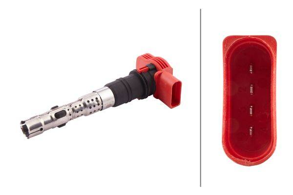 HELLA 5DA 193 175-591 Zündspule - 12V - 4-polig - Kerzenschachtzündspule - gesteckt