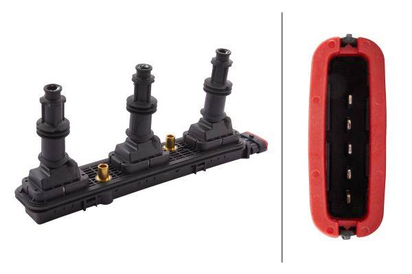 HELLA 5DA 358 000-281 Zündspule - 12V - 5-polig - Blockzündspule - geschraubt