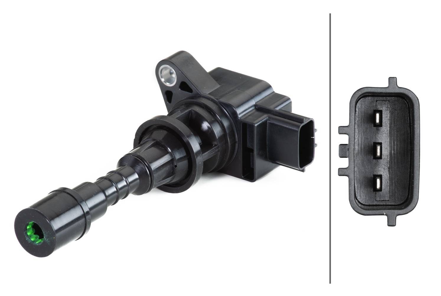 HELLA 5DA 358 057-651 Zündspule - 3-polig - Kerzenschachtzündspule - geschraubt