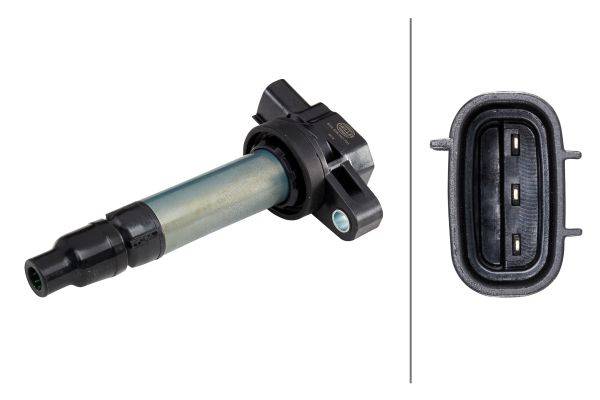 HELLA 5DA 358 057-731 Zündspule - 3-polig - Kerzenschachtzündspule - geschraubt