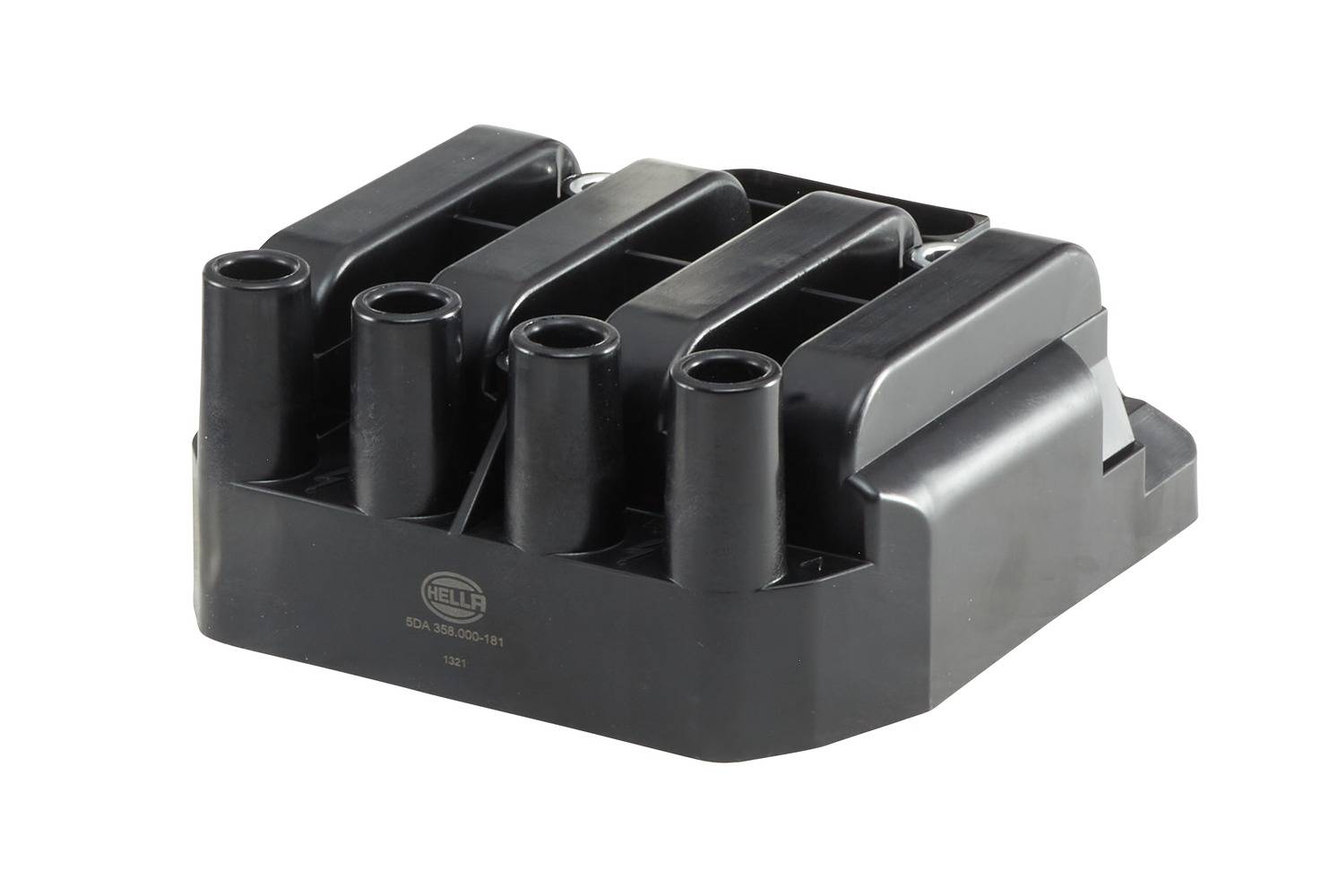 HELLA 5DA 358 000-181 Zündspule - 12V - 6-polig - Blockzündspule - geschraubt