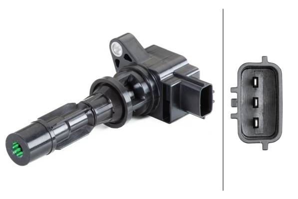 HELLA 5DA 358 057-461 Zündspule - 3-polig - Kerzenschachtzündspule - geschraubt