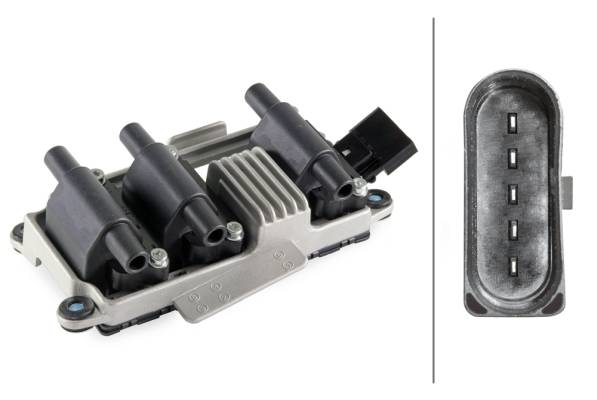 HELLA 5DA 358 057-291 Zündspule - 12V - 5-polig - Blockzündspule - geschraubt