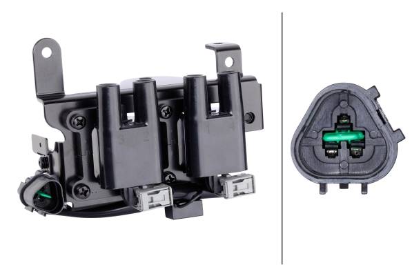 HELLA 5DA 358 168-001 Zündspule - 3-polig - Anschlussausführung DIN - geschraubt
