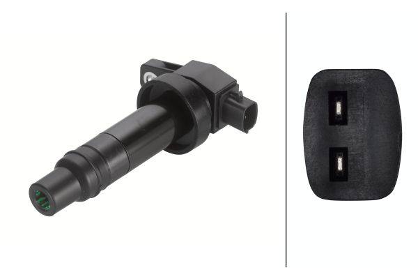 HELLA 5DA 193 175-511 Zündspule - 12V - 2-polig - Kerzenschachtzündspule - geschraubt