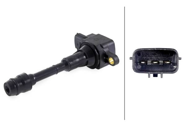 HELLA 5DA 358 057-221 Zündspule - 3-polig - Kerzenschachtzündspule - geschraubt