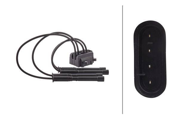 HELLA 5DA 193 175-821 Zündspule - 12V - 4-polig - Blockzündspule/inkl. Zündspulenleitung - geschraub