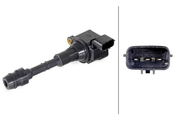 HELLA 5DA 358 057-281 Zündspule - 12V - 3-polig - Kerzenschachtzündspule - geschraubt