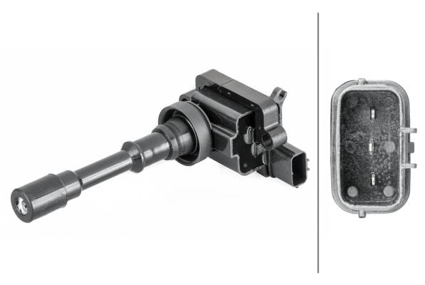 HELLA 5DA 358 057-831 Zündspule - 3-polig - Kerzenschachtzündspule - geschraubt