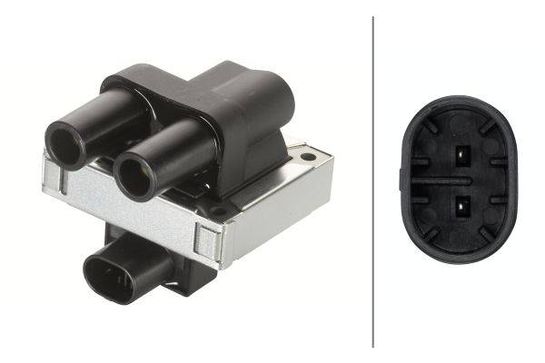 HELLA 5DA 193 175-341 Zündspule - 12V - 2-polig - Anschlussausführung DIN/Blockzündspule - geschraub