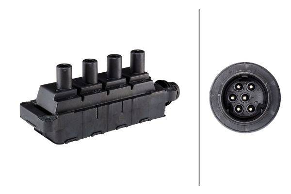 HELLA 5DA 193 175-641 Zündspule - 12V - 6-polig - Blockzündspule - geschraubt