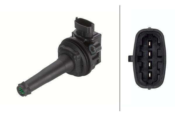 HELLA 5DA 358 000-071 Zündspule - 12V - 4-polig - Kerzenschachtzündspule - geschraubt