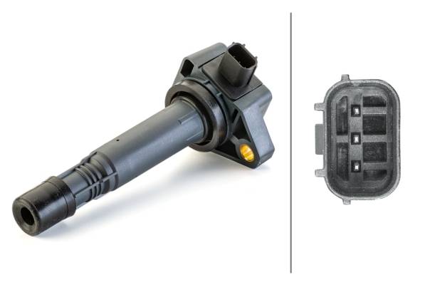 HELLA 5DA 230 036-361 Zündspule - 3-polig - Kerzenschachtzündspule - geschraubt