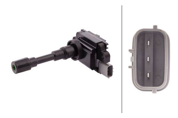 HELLA 5DA 358 000-391 Zündspule - 12V - 3-polig - Kerzenschachtzündspule - geschraubt