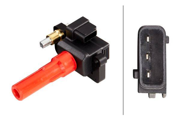 HELLA 5DA 230 036-631 Zündspule - 3-polig - Kerzenschachtzündspule - geschraubt