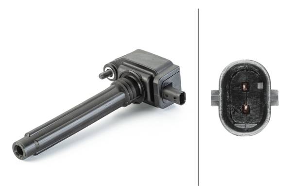 HELLA 5DA 230 036-491 Zündspule - 2-polig - Kerzenschachtzündspule - geschraubt