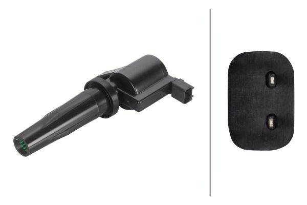 HELLA 5DA 193 175-781 Zündspule - 12V - 2-polig - Kerzenschachtzündspule - geschraubt