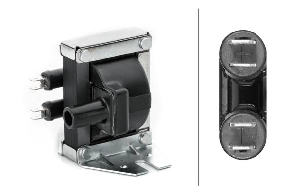 HELLA 5DA 230 035-001 Zündspule - 4-polig - Zündspule zum Verteiler - geschraubt