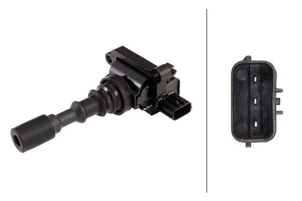 HELLA 5DA 230 035-791 Zündspule - 3-polig - Kerzenschachtzündspule - geschraubt
