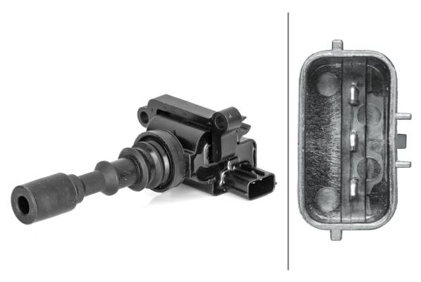 HELLA 5DA 230 035-791 Zündspule - 3-polig - Kerzenschachtzündspule - geschraubt