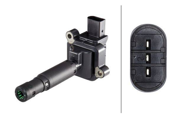 HELLA 5DA 358 000-111 Zündspule - 12V - 3-polig - Kerzenschachtzündspule - geschraubt