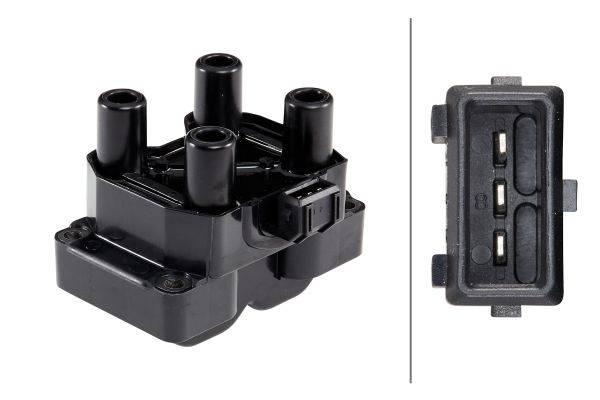 HELLA 5DA 193 175-351 Zündspule - 12V - 3-polig - Blockzündspule - geschraubt