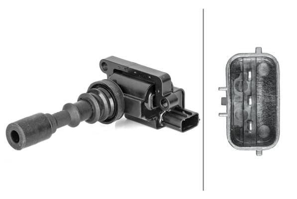 HELLA 5DA 230 035-801 Zündspule - 3-polig - Kerzenschachtzündspule - geschraubt